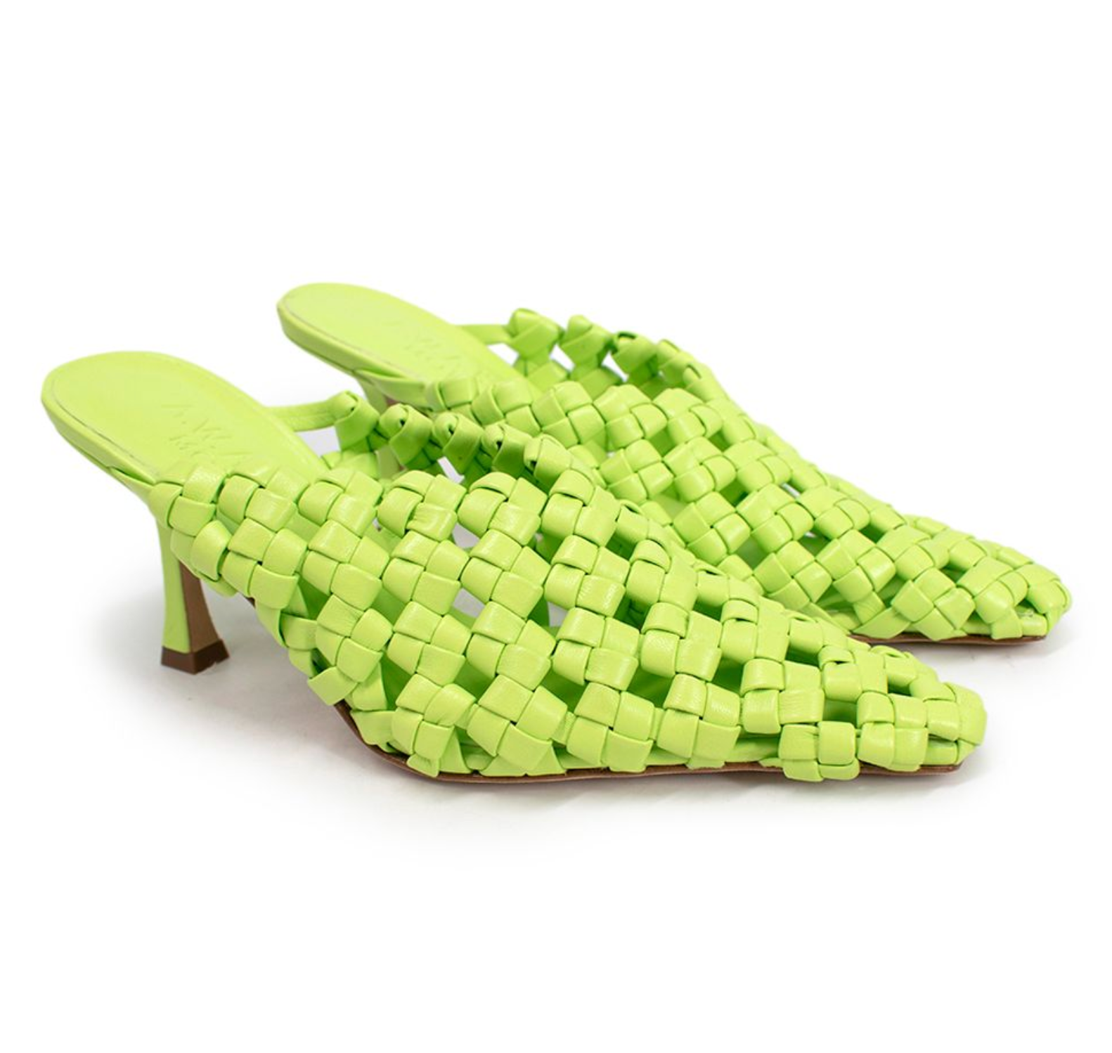 Awake AWAKE Mode Neon Regina Weaved Mules Size 36 Neon Green leather