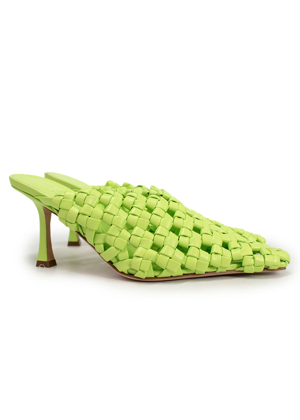 Awake AWAKE Mode Neon Regina Weaved Mules Size 36 Neon Green leather