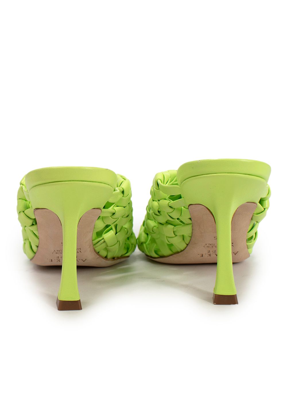 Awake AWAKE Mode Neon Regina Weaved Mules Size 36 Neon Green leather