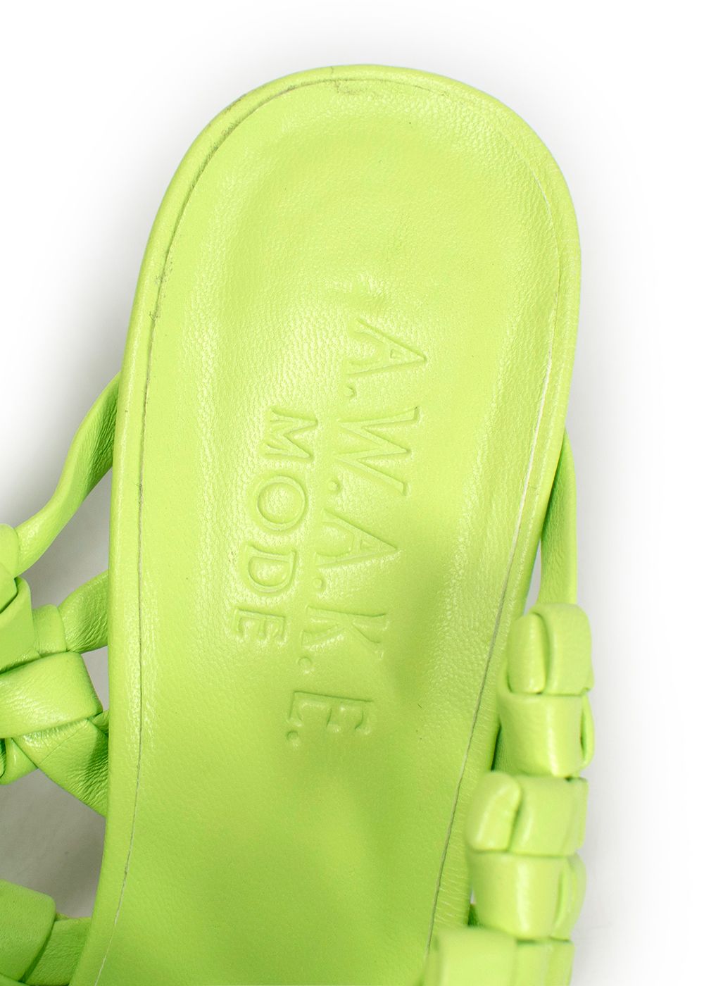 Awake AWAKE Mode Neon Regina Weaved Mules Size 36 Neon Green leather