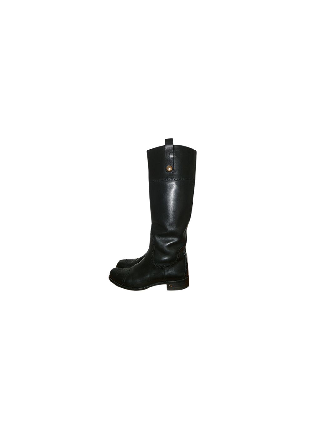 Louis Vuitton Black leather long riding boots Size 39