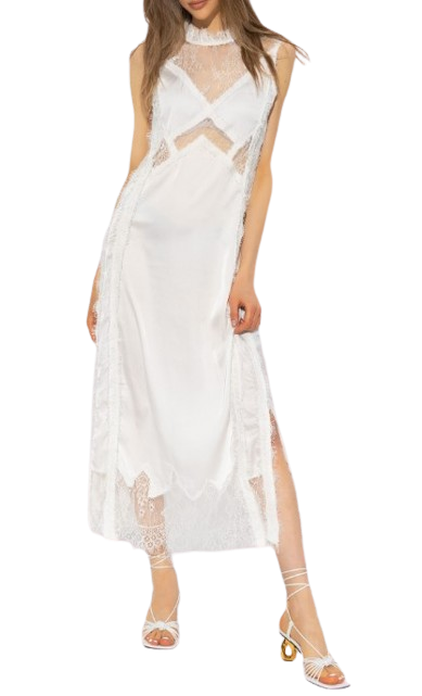 All Saints White Lace Mila Midi Dress Size XS polyester