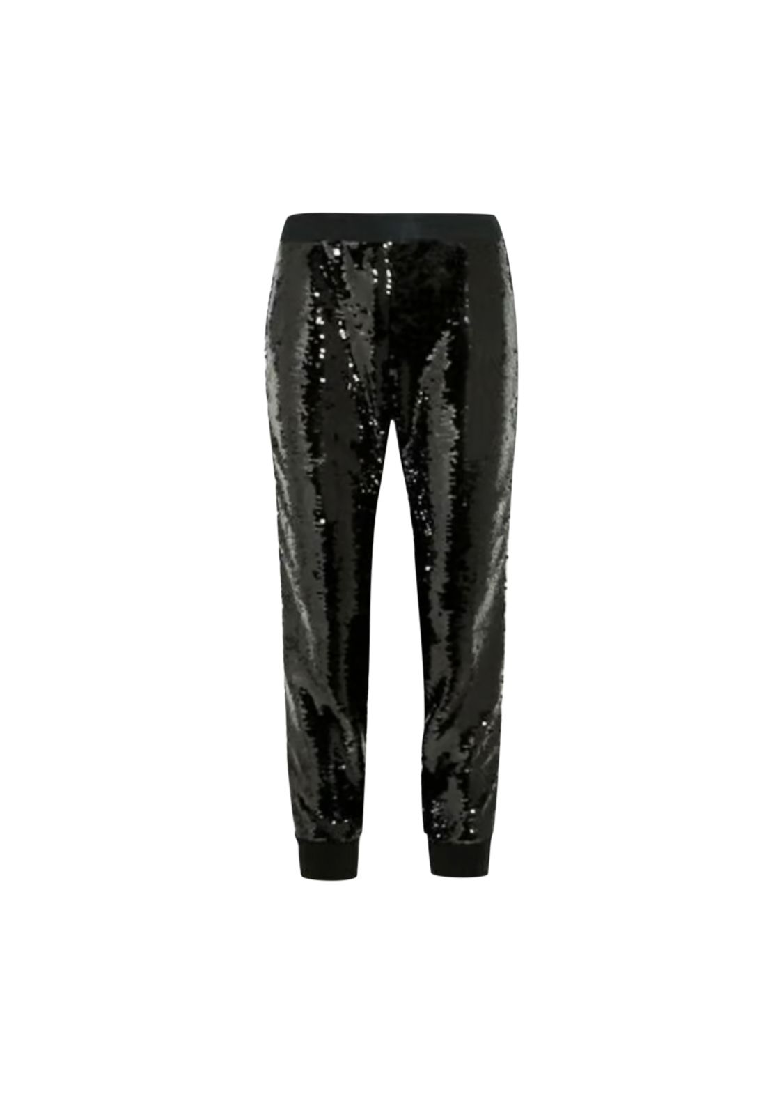 Preowned Giambattista Valli Sequin Embellished Silk Satin Trousers Size XS Black