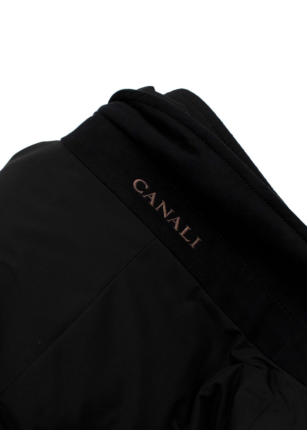 Men's Preowned Canali Double Layer Black Jacket Size XXL cotton