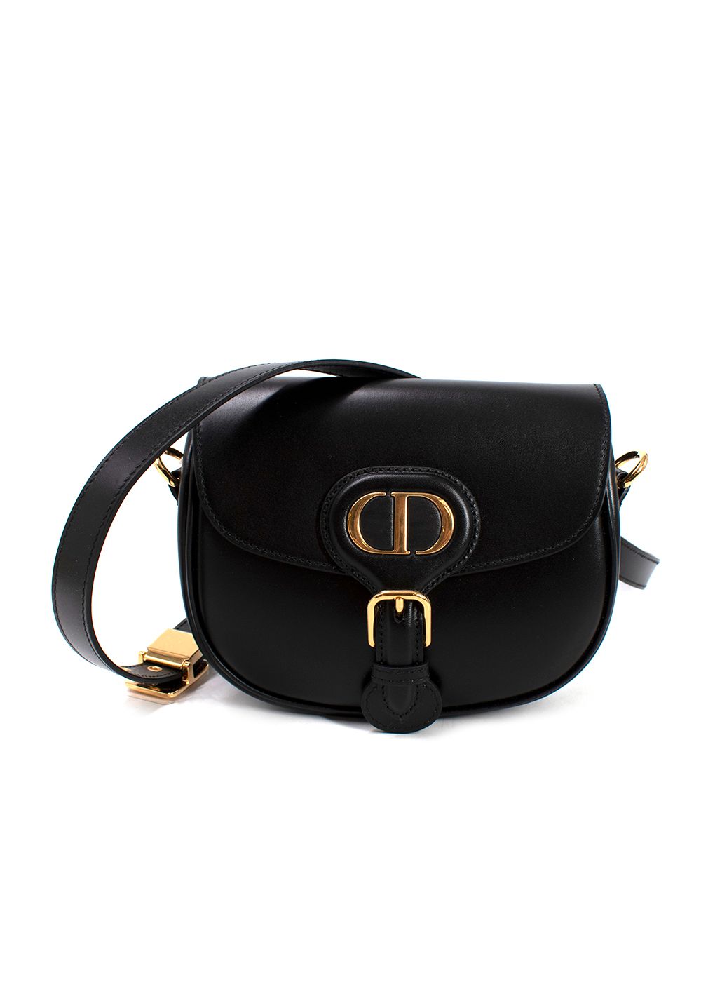 Dior Black Leather Small Bobby Shoulder Bag black gold