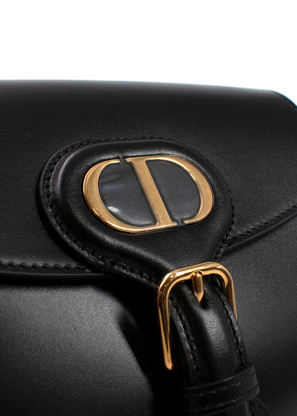 Dior Black Leather Small Bobby Shoulder Bag black gold