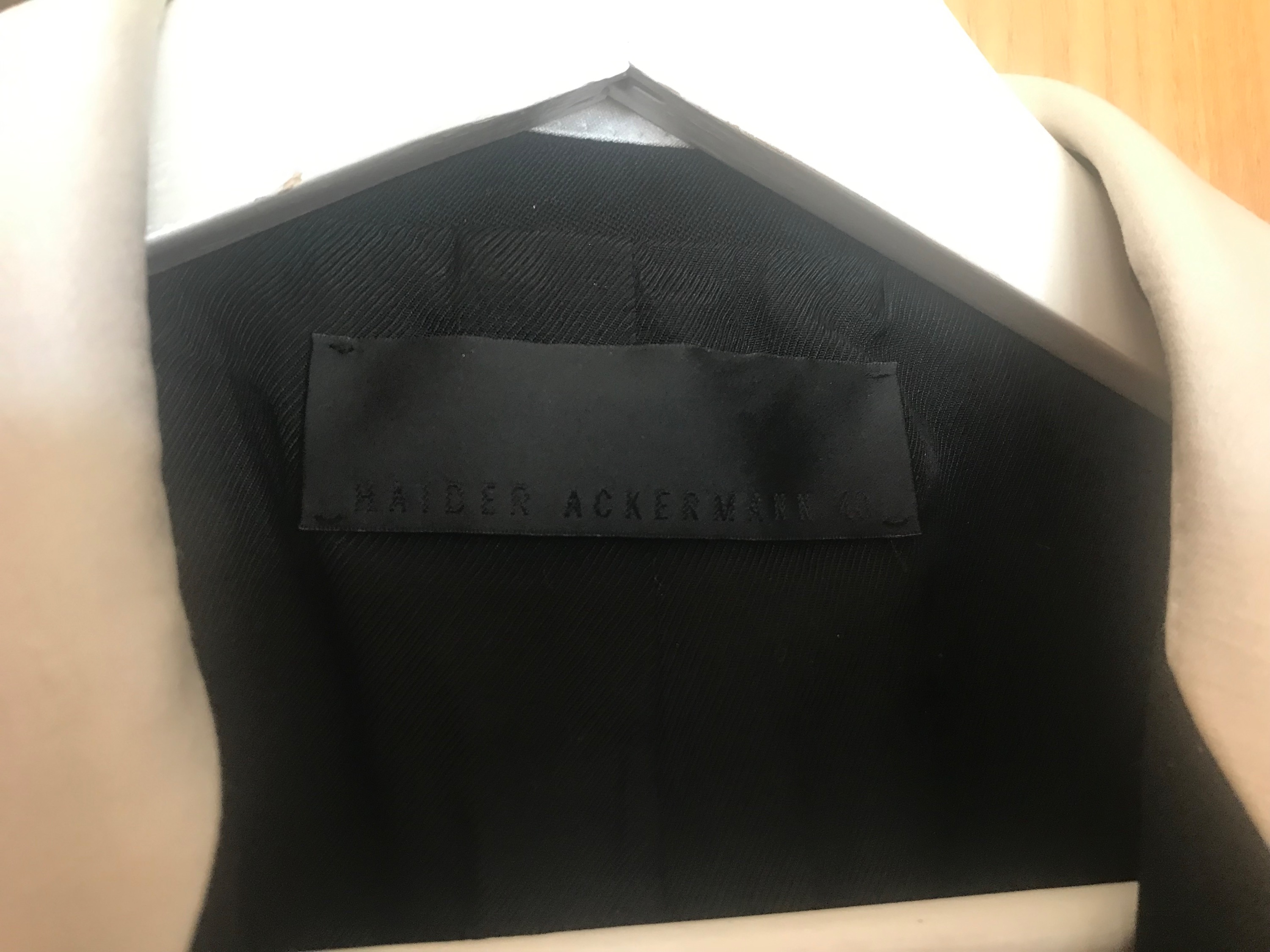 Preowned Haider Ackermann Black Wool White Trimmed Dinner Jacket Size L Black with White Lapel cotton