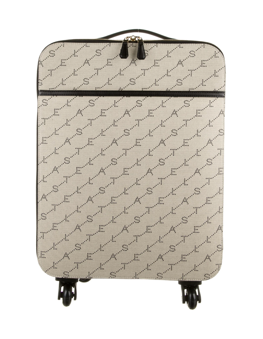 Stella McCartney Logo Print Wheeled Cabin Luggage Beige textile