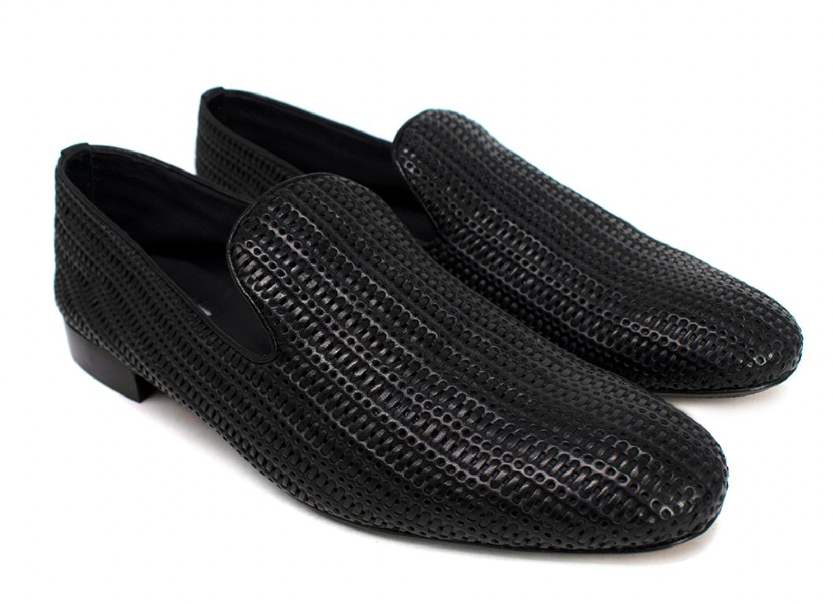 Fratelli Rossetti Black Braided Leather Loafers Size 39