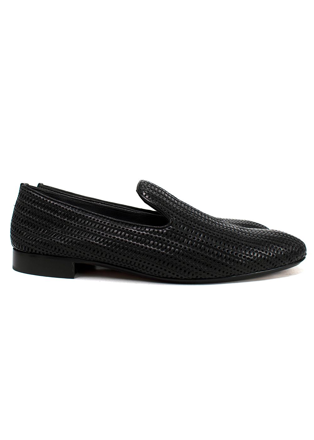 Fratelli Rossetti Black Braided Leather Loafers Size 39