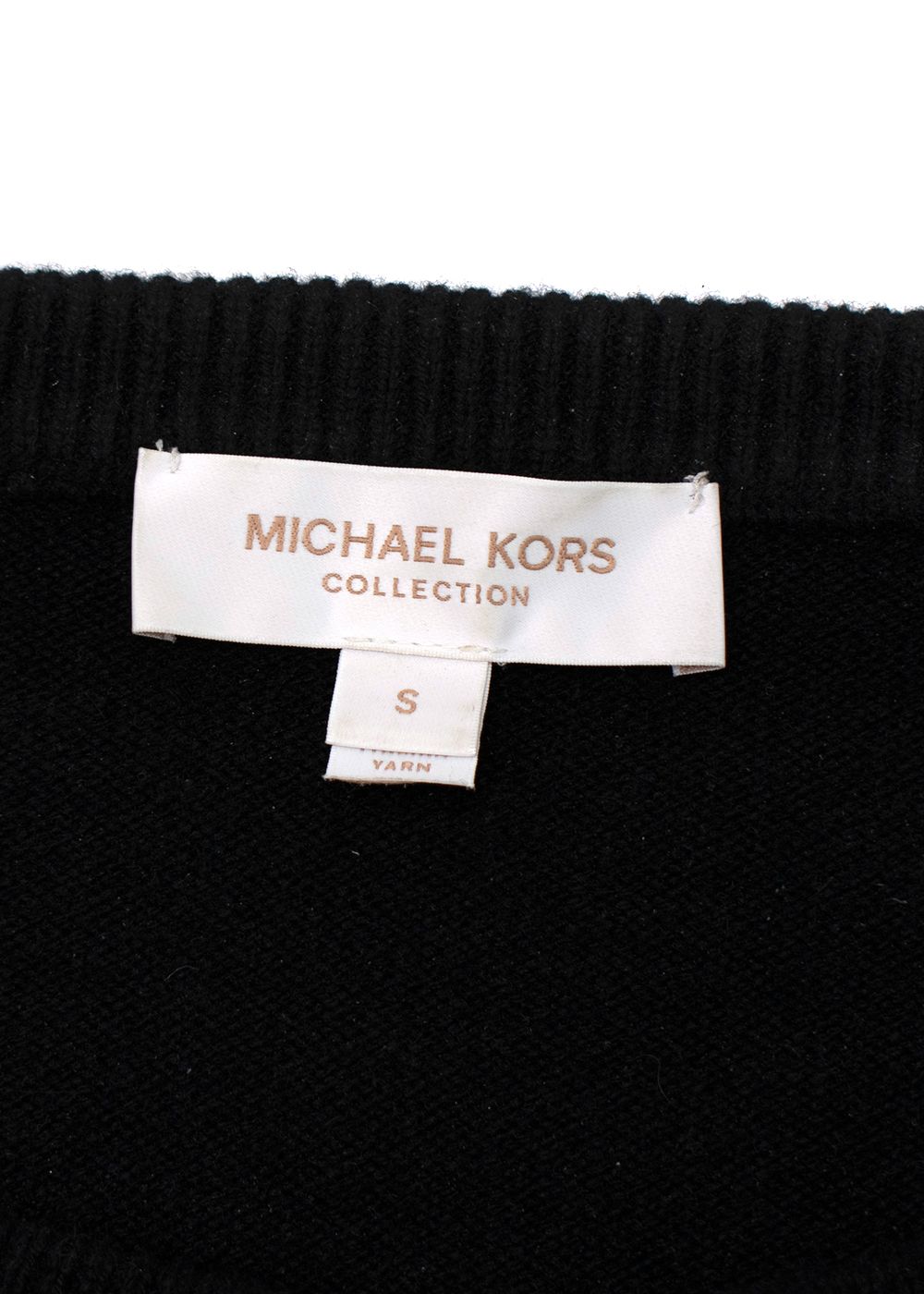 Michael Kors Collection Black Cashmere Off-shoulder Jumper Size S