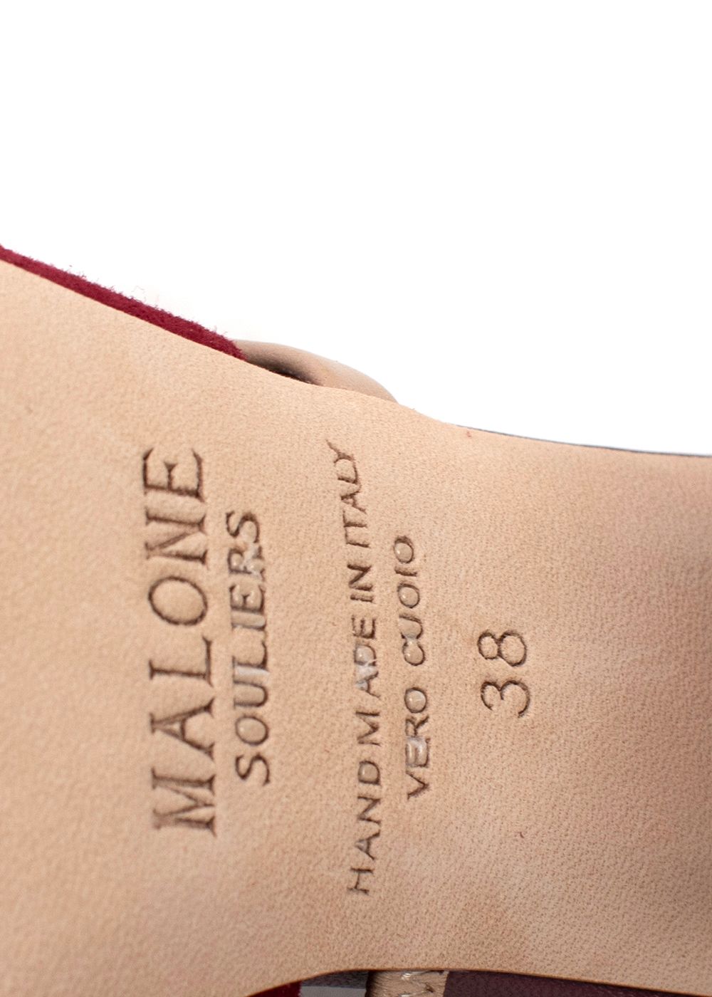 Malone Souliers Suede Demi Mules 70 Size 38 Red