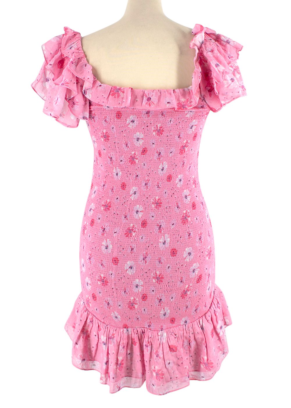 LoveShackFancy Pink Floral Kodie Mini Dress Size S