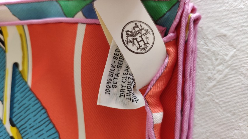 Hermes Sold Out Mors a Jouets Chemise Detail scarf 90 Multi-Coloured / Stripes silk