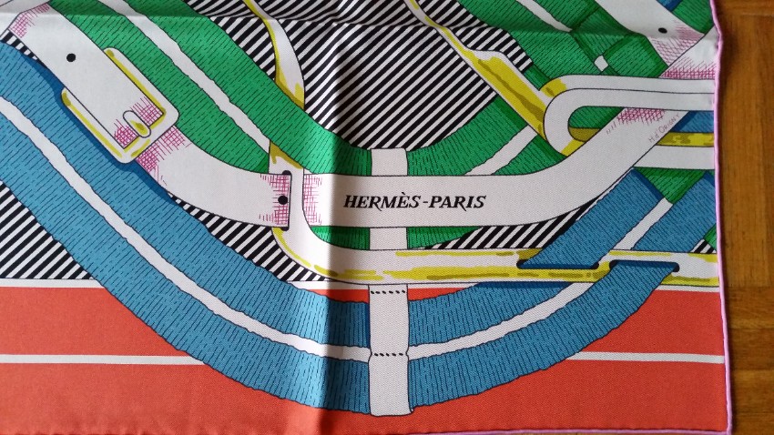 Hermes Sold Out Mors a Jouets Chemise Detail scarf 90 Multi-Coloured / Stripes silk