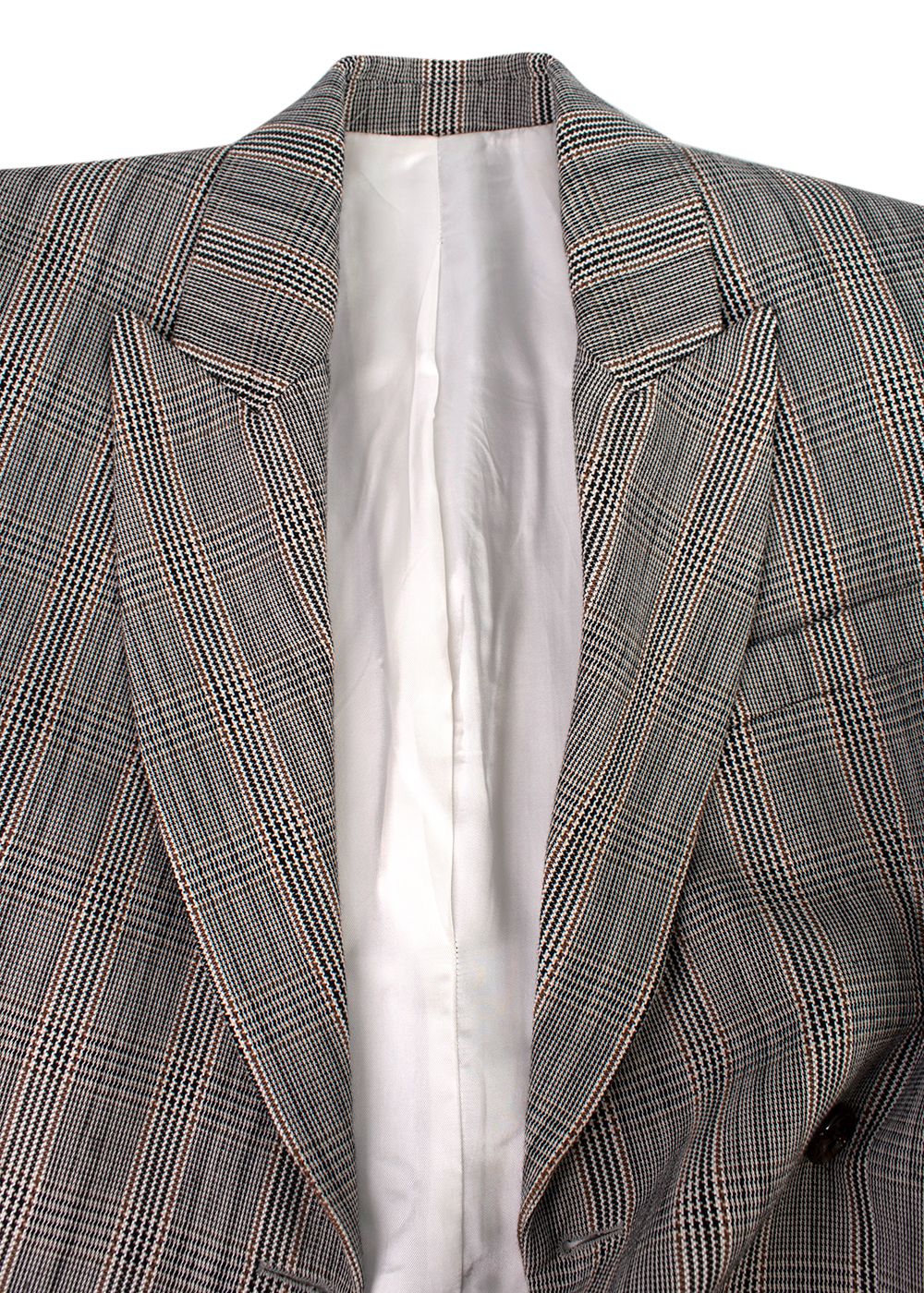 Joseph Houndstooth Checked Double Breasted Blazer Size XS Houndstooth check cotton