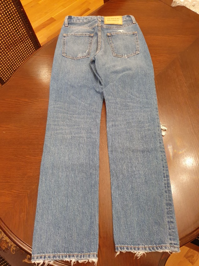 Preowned Brandon Maxwell distressed boyfriend jeans Size S Blue