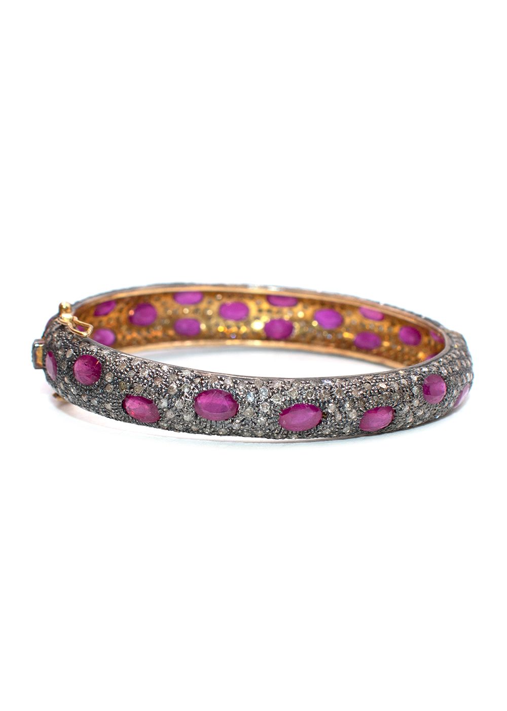 Amrapali 14k Gold  Sterling Silver Diamond Ruby Bracelet gold plated