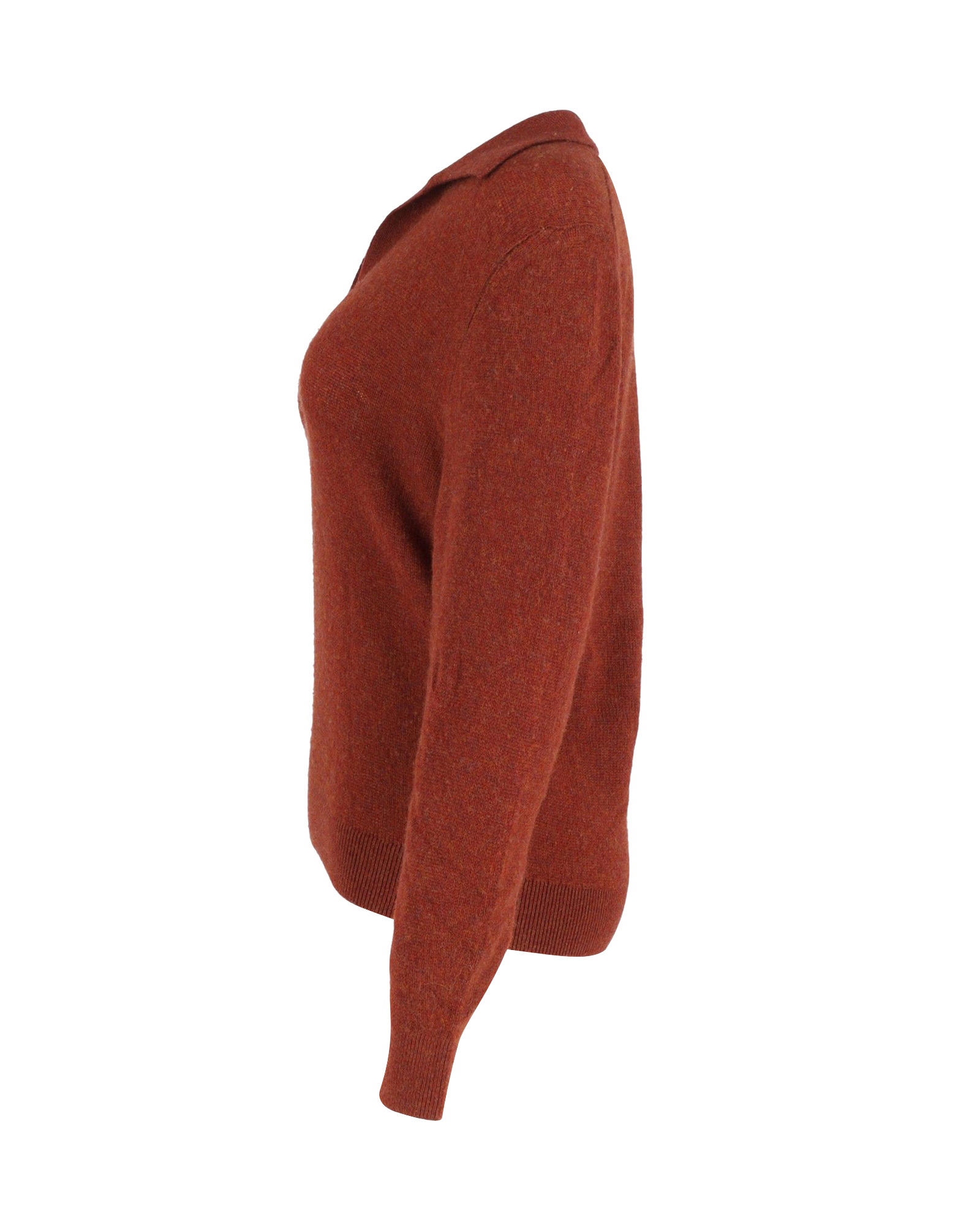 Preowned Khaite Burnt Orange Jo V-Neck Cashmere Jumper Size S brown wool/hair/cashmere