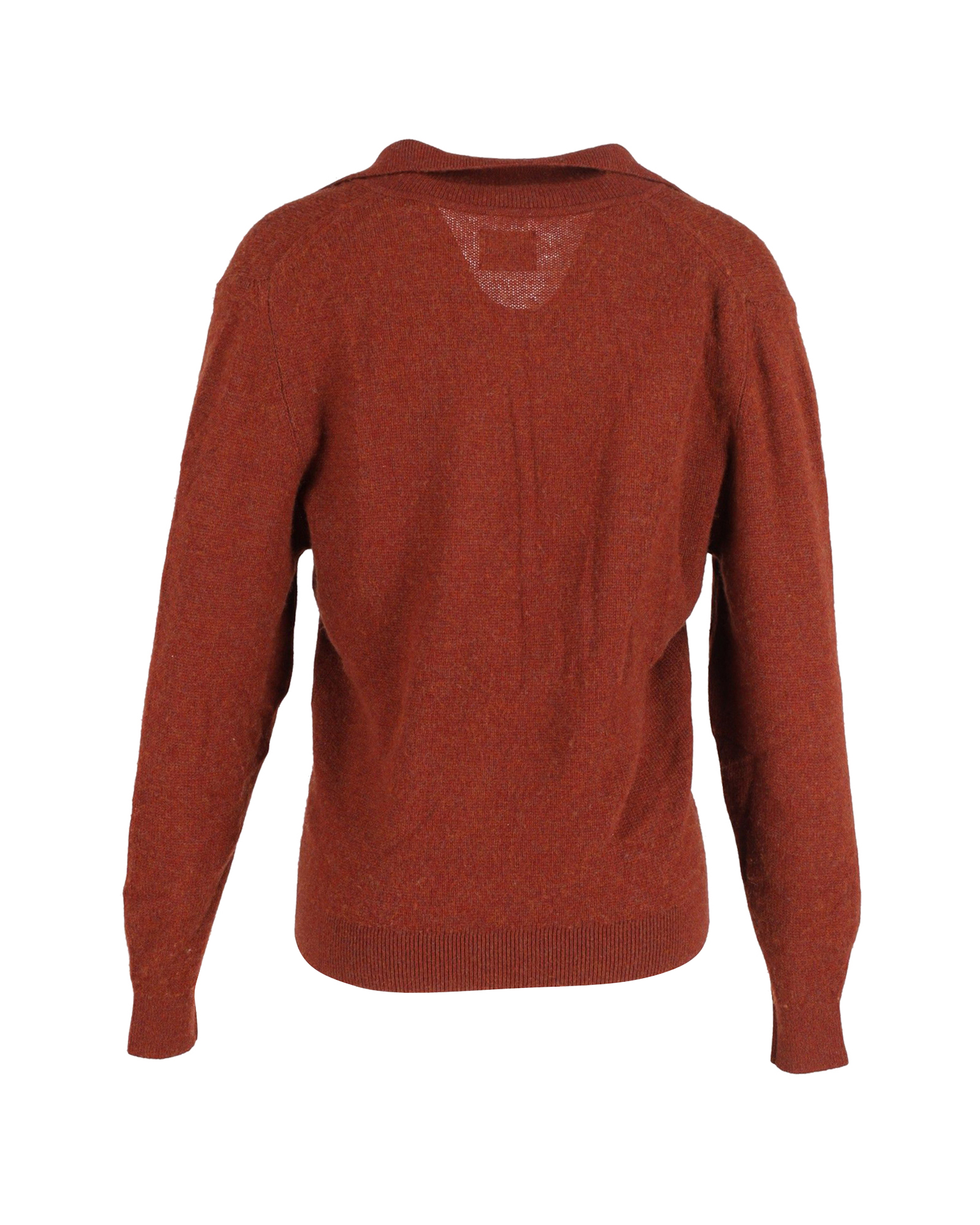 Preowned Khaite Burnt Orange Jo V-Neck Cashmere Jumper Size S brown wool/hair/cashmere