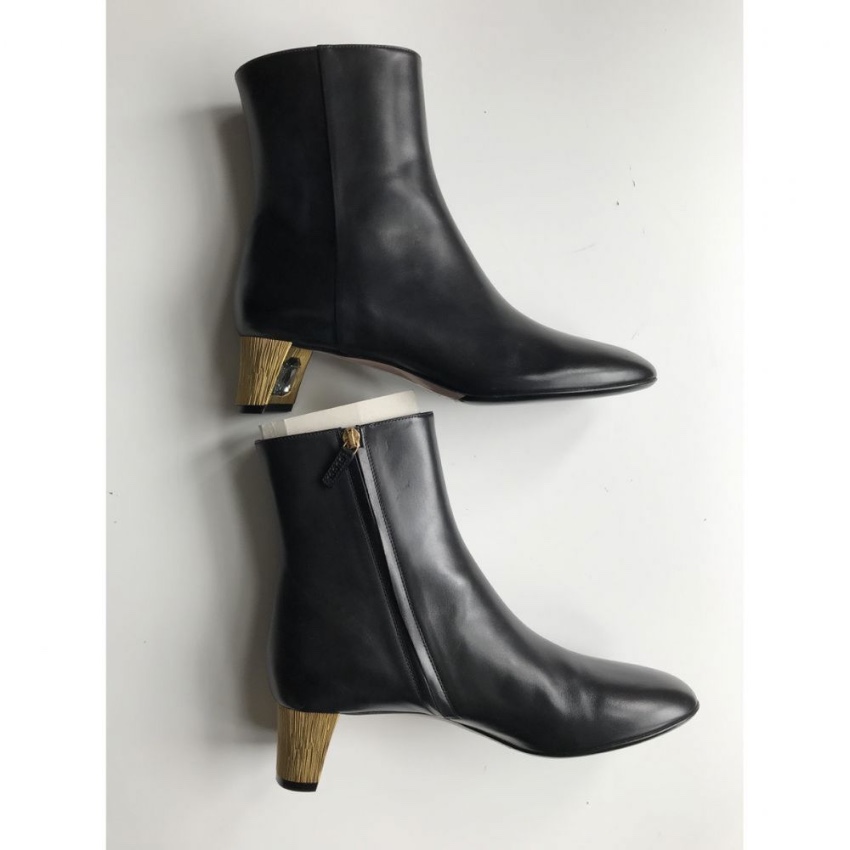 Gucci Black Leather Arielle Ankle Boots Size 39