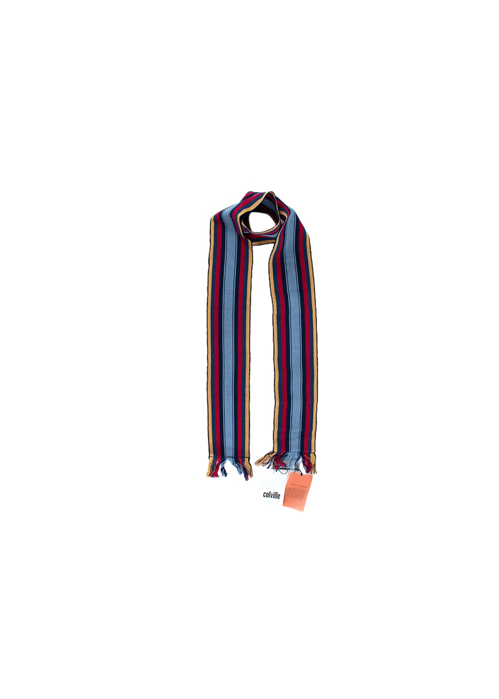 Men's Colville Striped woven skinny scarf Multi-colour cotton