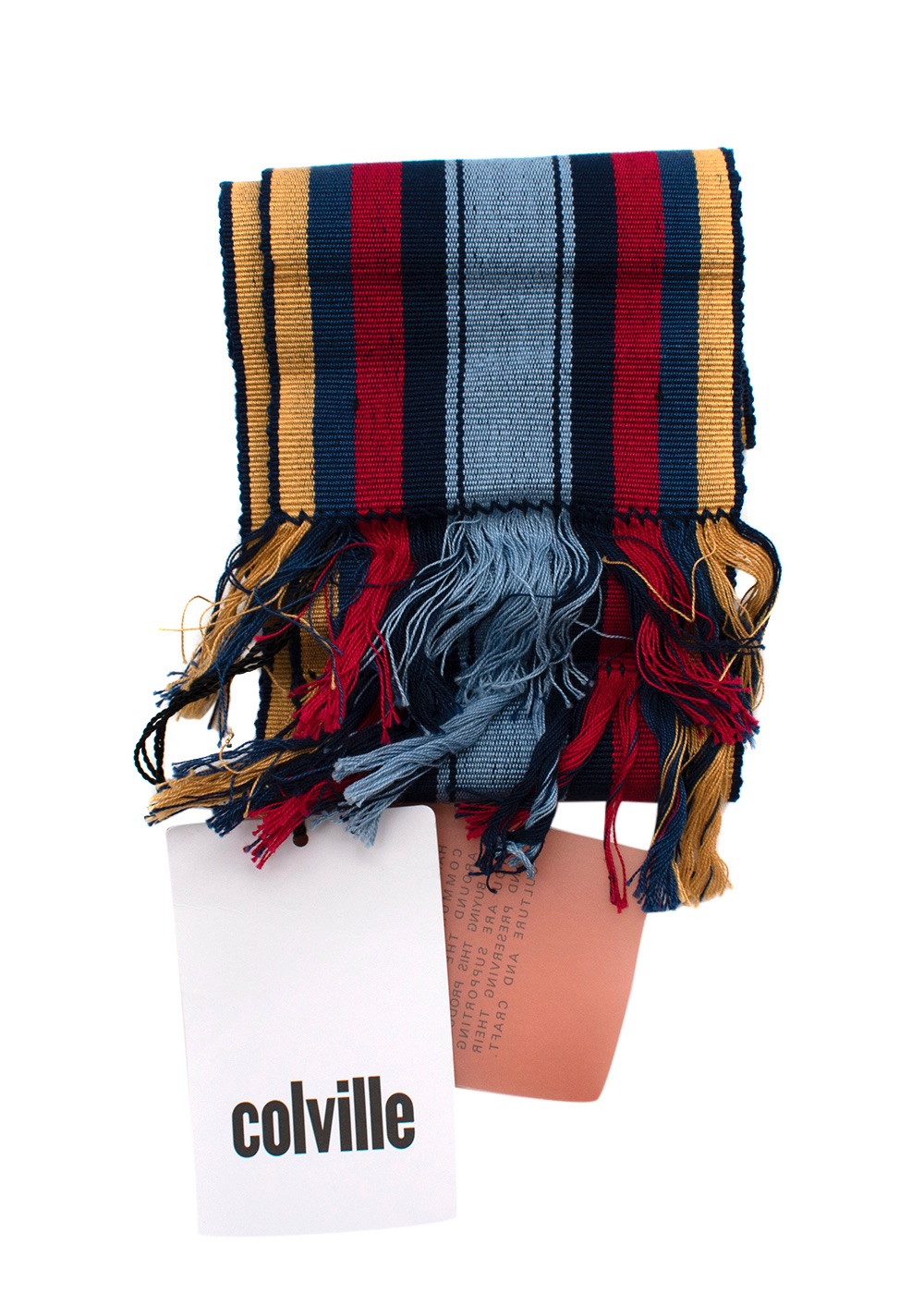 Men's Colville Striped woven skinny scarf Multi-colour cotton