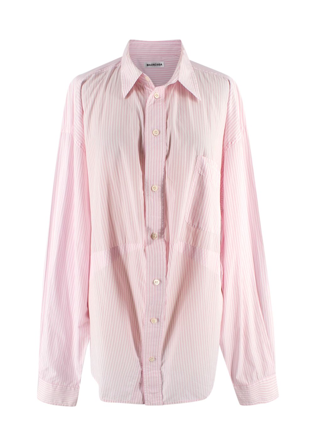 Balenciaga Light Pink Striped Shirt Size XS Pink / White cotton