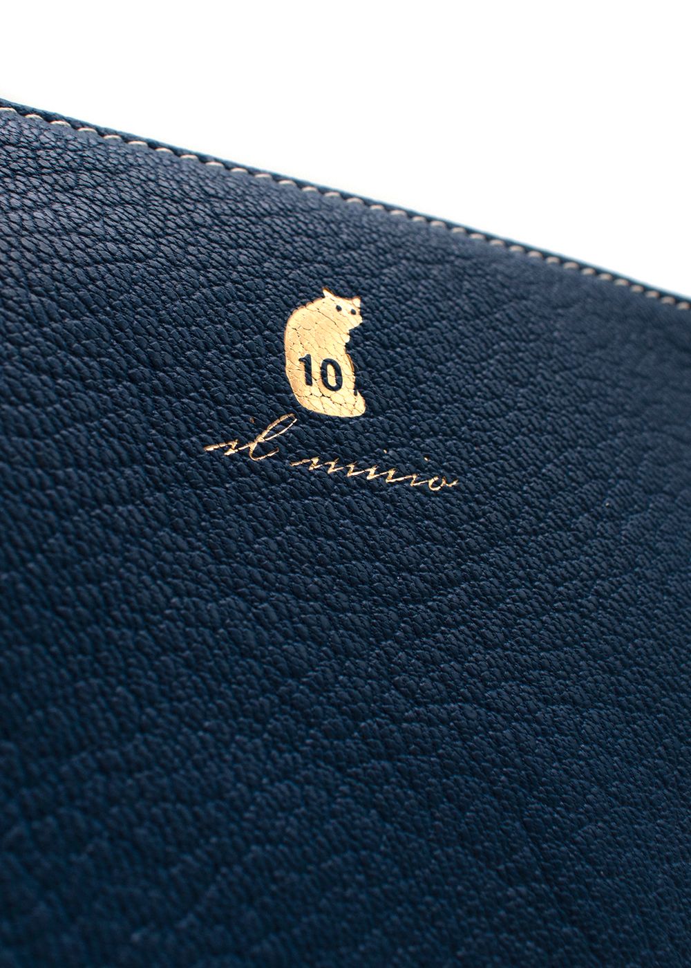 Preowned Il Micio / Hidetaka Fukaya Blue Asymmetric Pouch leather