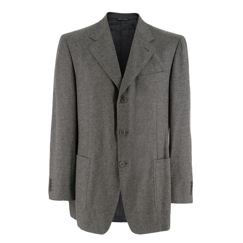 Men's Preowned Canali Wool Grey Single Breasted Blazer Size L