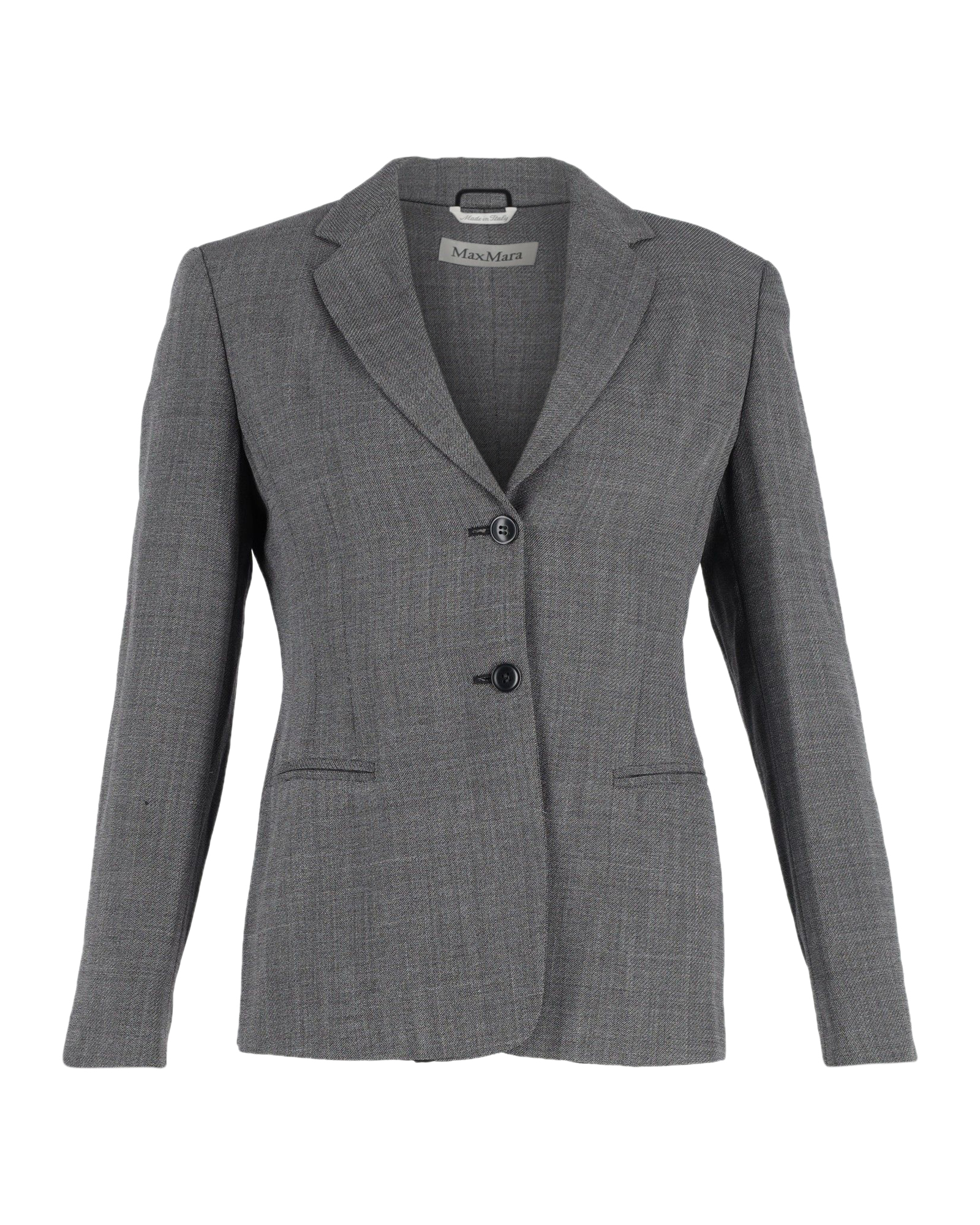 Preowned Max Mara Grey Single Breasted Blazer Size S gray cotton