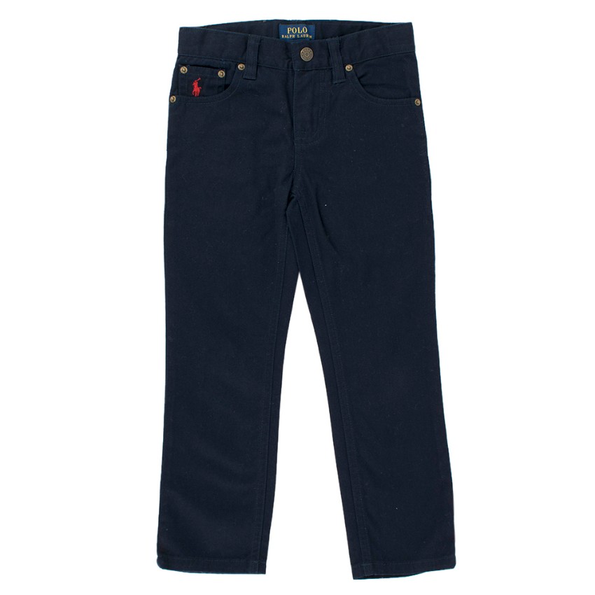 Polo Ralph Lauren Boy's Navy Trousers Size 4 Years Blue cotton