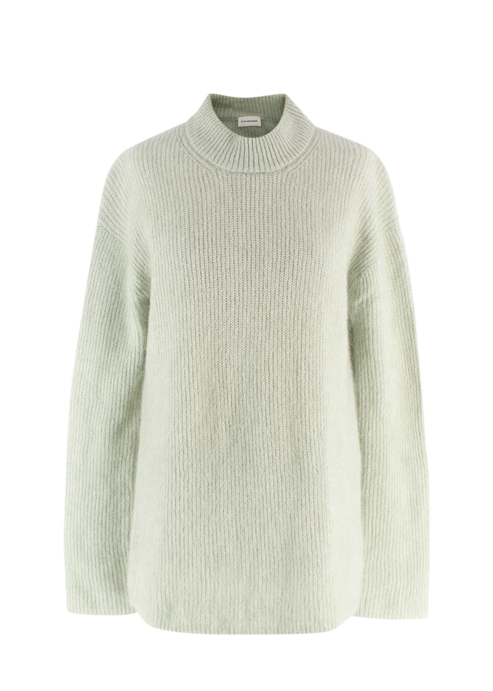 Malene Birger Sage Green Mohair Blend Crewneck Jumper Size XXS Light Green wool/kidmohair/polyamide