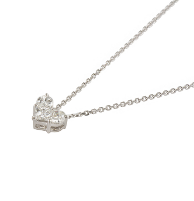 Bespoke Diamond Heart Pendant in White Gold