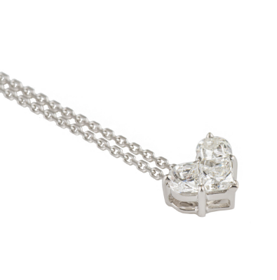 Bespoke Diamond Heart Pendant in White Gold