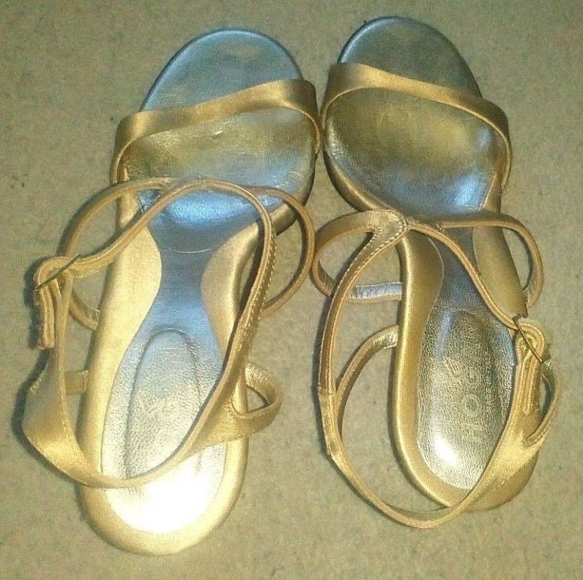 Preowned Hogan gold wedge heel  sandals Size 39 leather