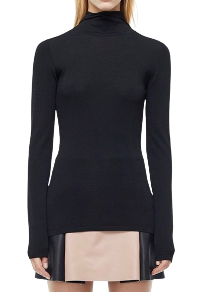 Preowned Dion Lee Black Pinnacle Balaclava Knit Top Size XS viscose