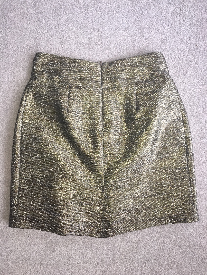 Preowned Etro Gold Shimmer Skirt Size S mixed