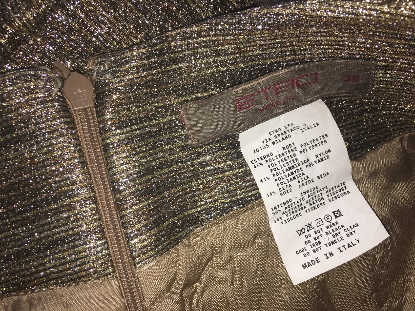 Preowned Etro Gold Shimmer Skirt Size S mixed