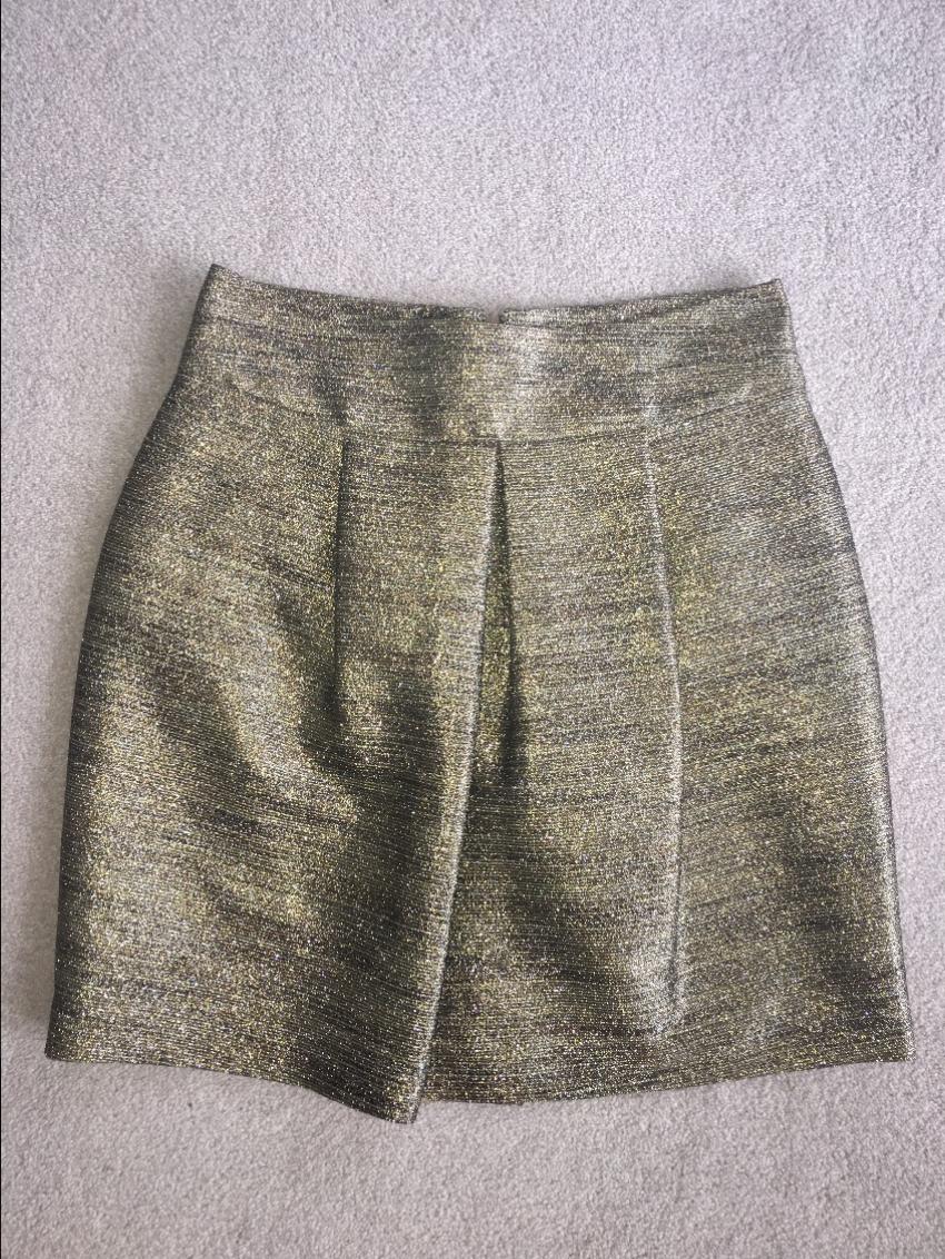 Preowned Etro Gold Shimmer Skirt Size S mixed