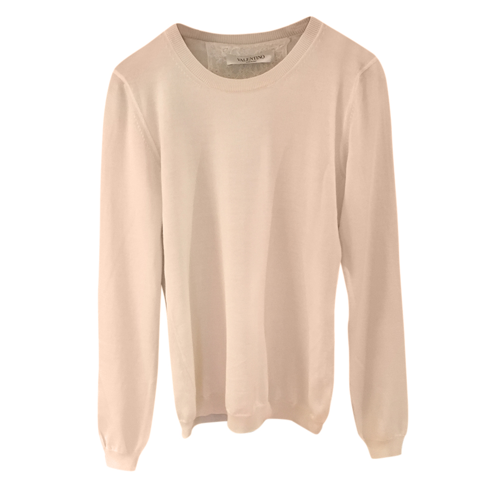 Valentino Cream Cashmere  Silk Jumper Size S Beige/Nude