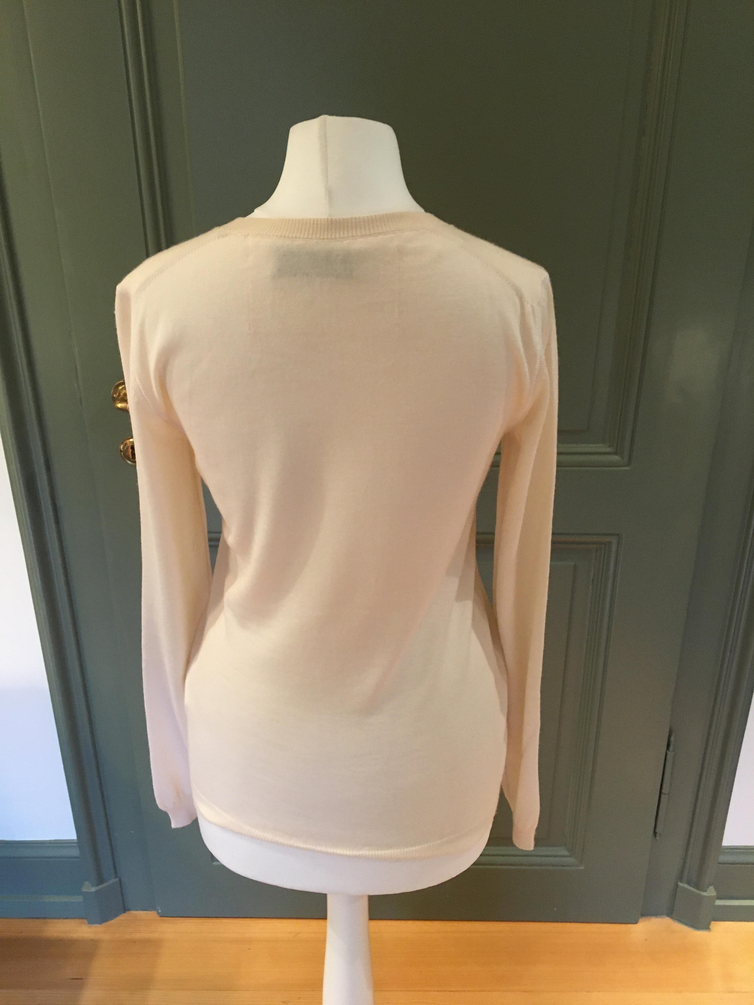 Valentino Cream Cashmere  Silk Jumper Size S Beige/Nude