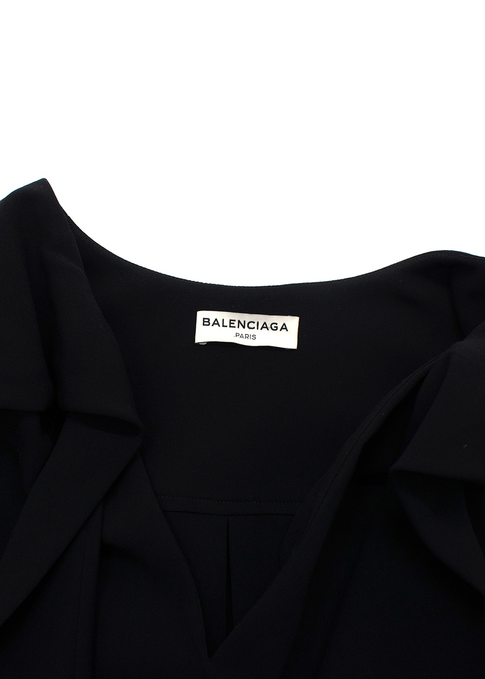 Balenciaga Black Tie Detail Tunic Dress Size XXS triacetate/polyester