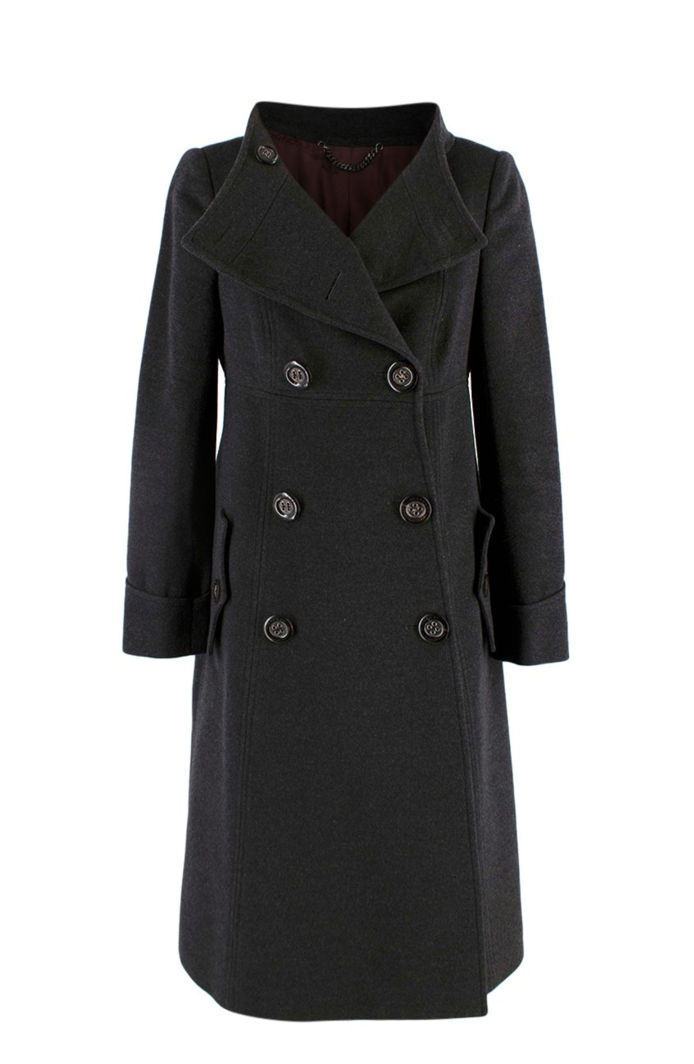 Burberry Dark Grey Wool and Cashmere Blend Coat Size S