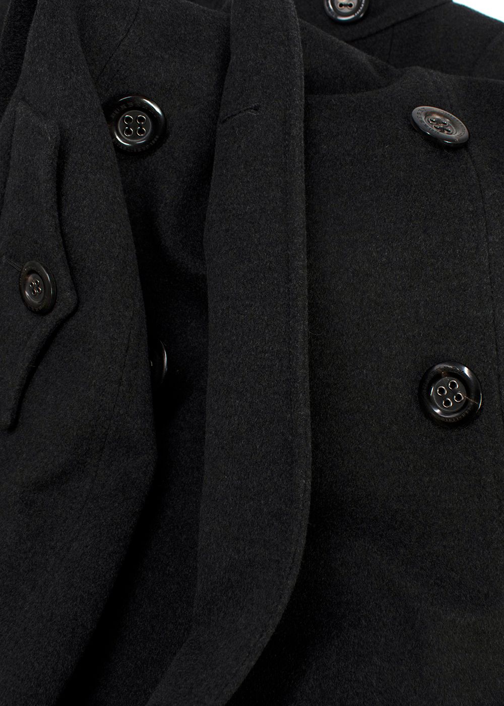 Burberry Dark Grey Wool and Cashmere Blend Coat Size S