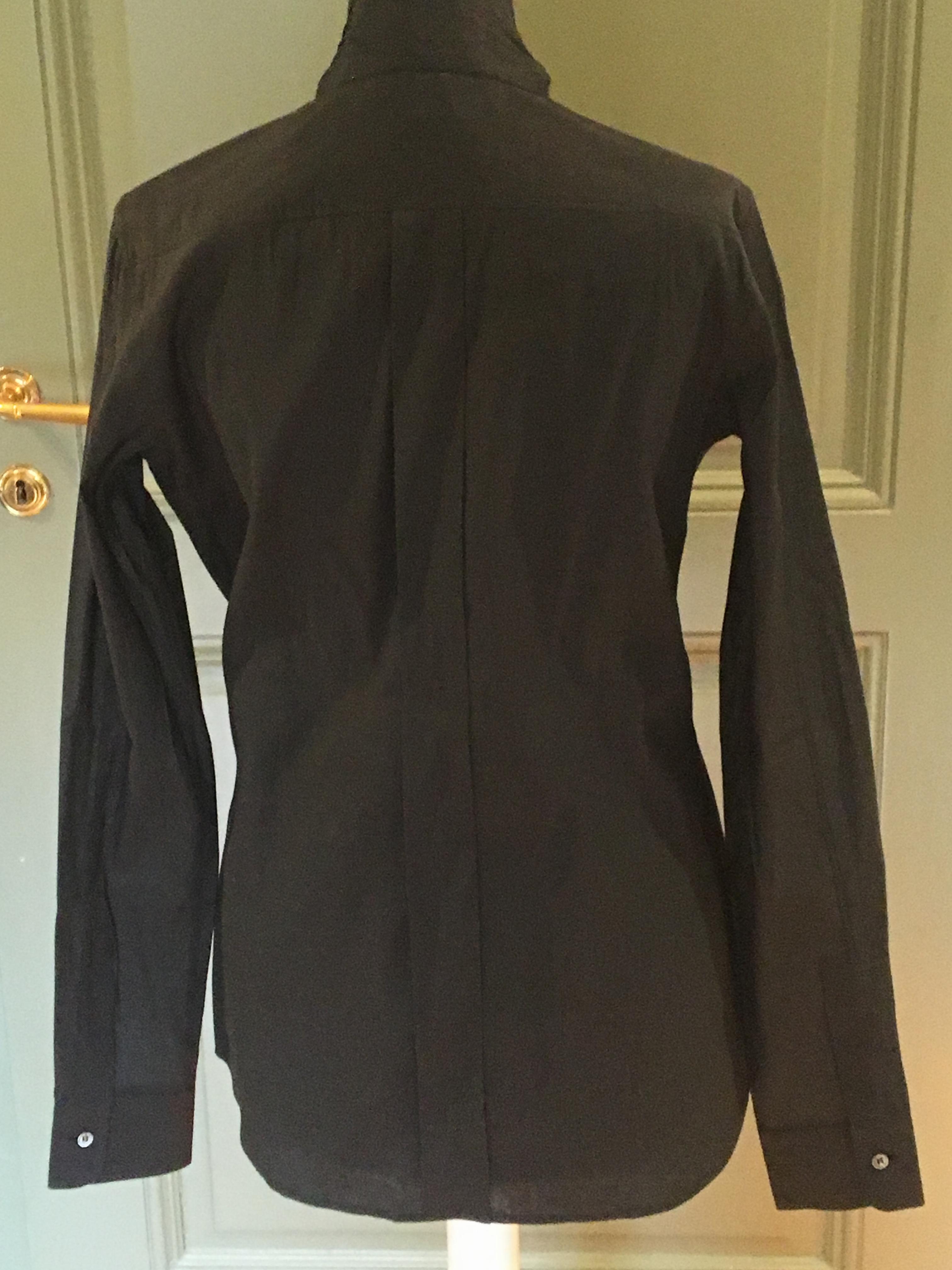 Loro Piana Black Pussy Bow Blouse Size XS cotton