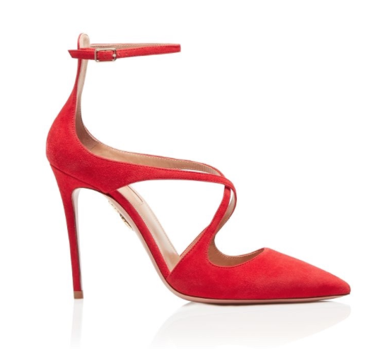 Aquazzura Red Viviana 105mm Suede Pumps Size 37