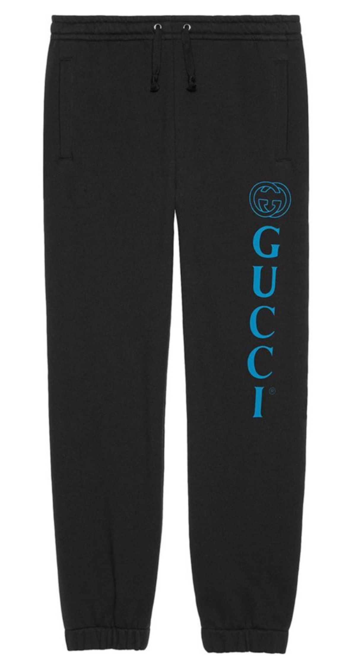 Men's Gucci Logo Printed Oversized Jogging Trousers Size L Black cotton