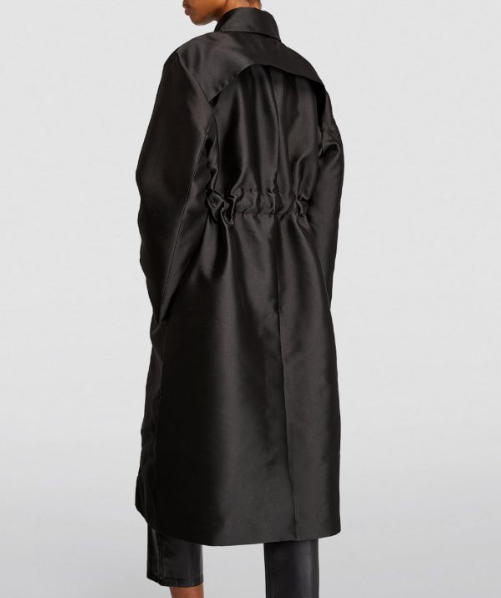 Sandro Black Satin Trench Coat Size XXS polyester