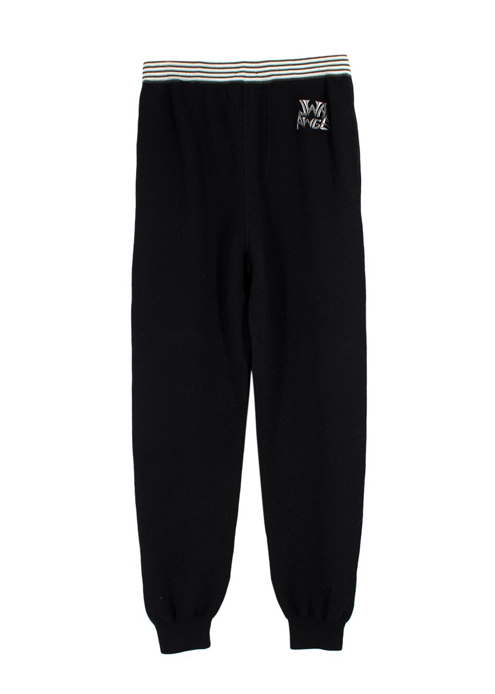 Men's Preowned JW Anderson Black Wool Joggers with Logo Detail Size S